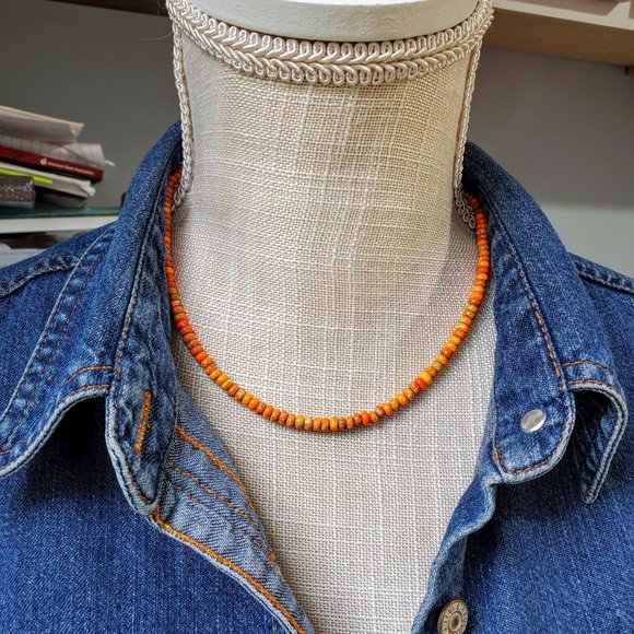 Orange Sea Sediment Jasper Necklace - Picture 7 of 7